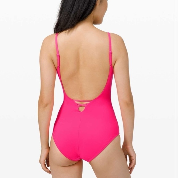Lululemon Salt Laced One Piece Swimsuit Pink Highlight Size 12 Nwt - Picture 11 of 11